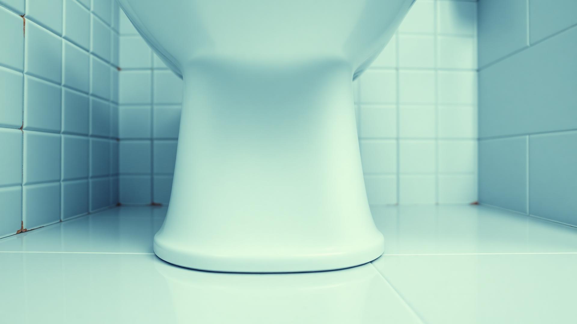 Sparkling clean toilet base and pristine tile grout